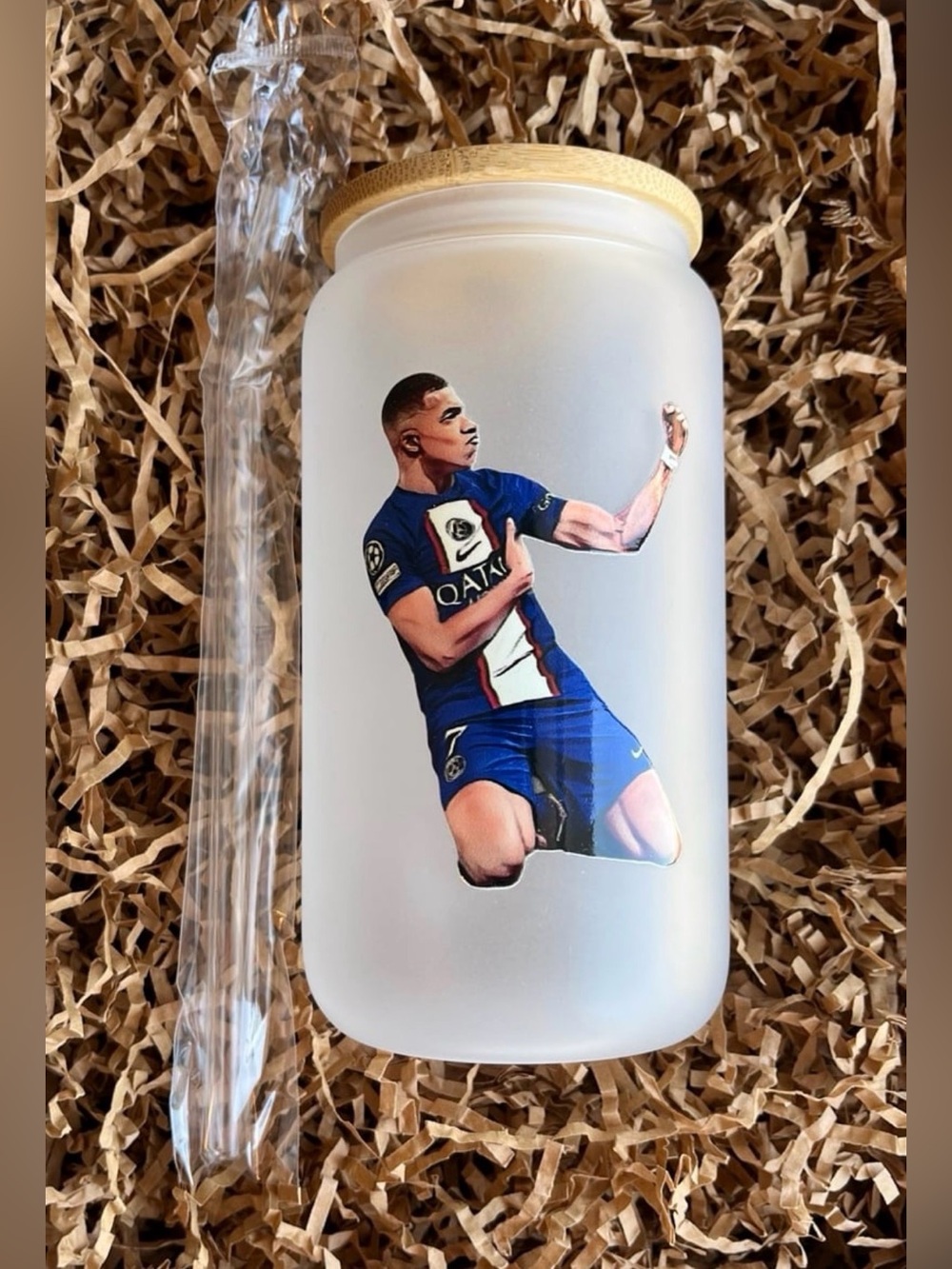 Kylian Mbappe France World Cup PSG Soccer Football 16oz Frosty Mug